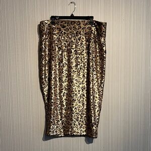 Plus size Jibri Animal Print Sequin Pencil Skirt